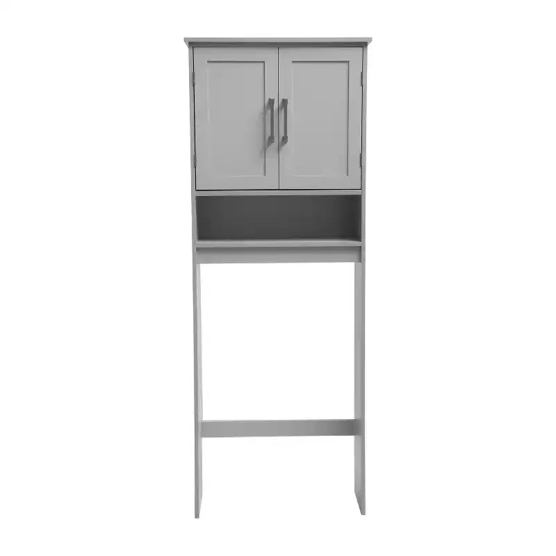 Flash Furniture Vega Over the Toilet Bathroom Storage Cabinet Organizer with Magnetic Closure Doors, Adjustable Cabinet Shelf, and Open Lower Shelf