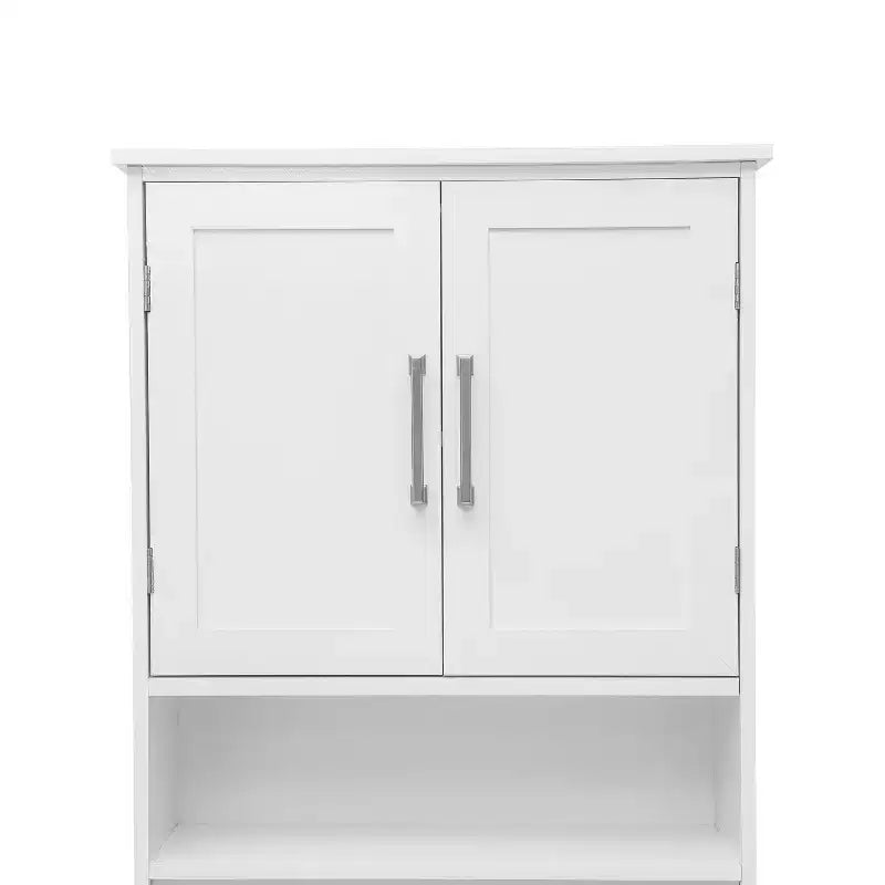 Merrick Lane Over the Toilet Bathroom Organizer with Shelves and Magnetic Closure Doors