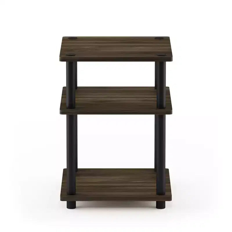 Furinno 3-Tier Easy Assembly Multipurpose Shelf Dispaly Open Shelves Sofa Side End Table Nightstand for Living Room&Bedroom