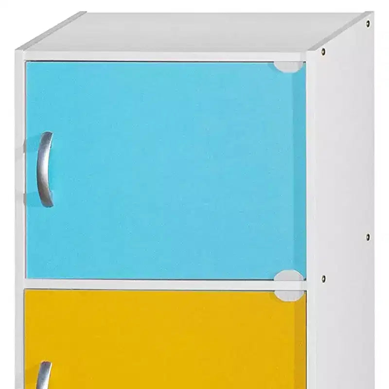 Hodedah Heavy Duty Engineered Wood 3 Door Enclosed Multipurpose Storage Cabinet for Kitchen, Office, Kids Room, and Other Home Organization