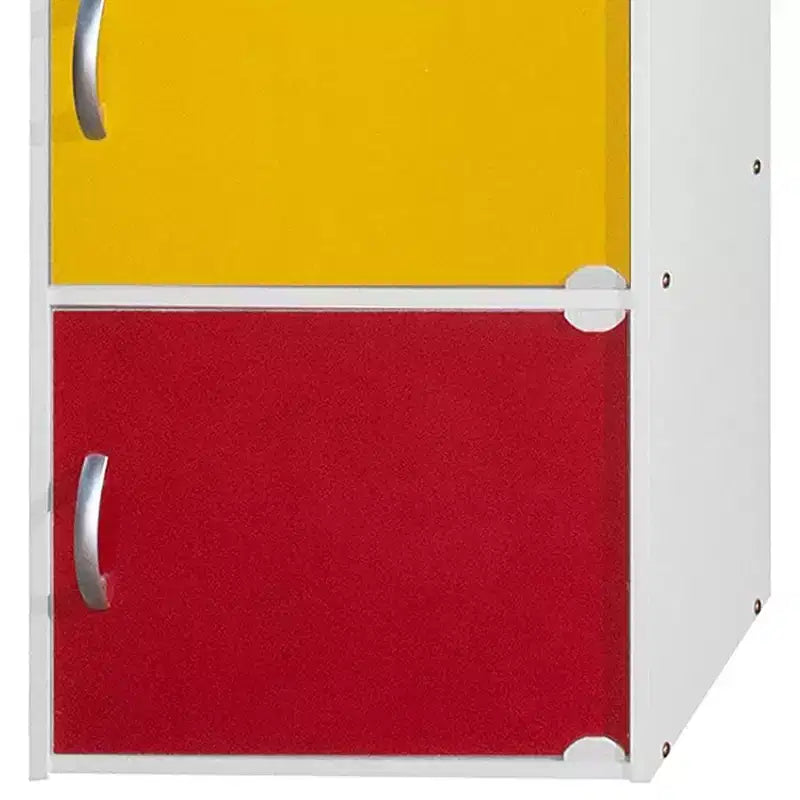 Hodedah Heavy Duty Engineered Wood 3 Door Enclosed Multipurpose Storage Cabinet for Kitchen, Office, Kids Room, and Other Home Organization