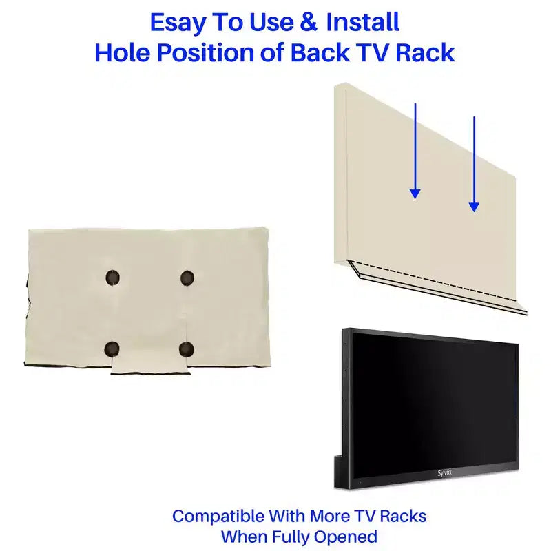 Housse de télévision d'extérieur SYLVOX 50-55, protection d'écran plat de télévision, protection contre les intempéries et la poussière