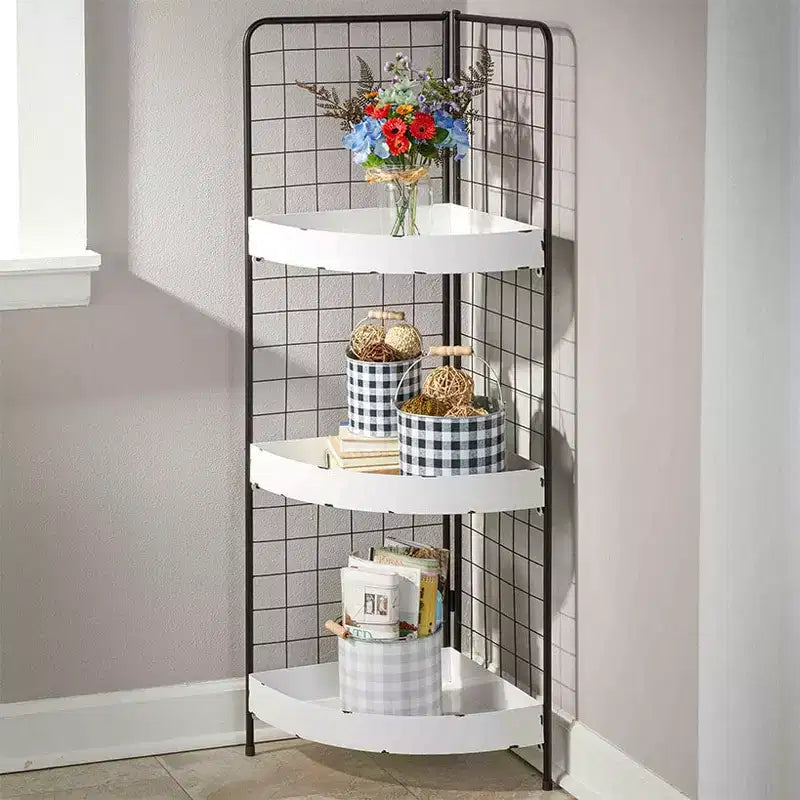 The Lakeside Collection 3-Tier Metal Corner Shelves