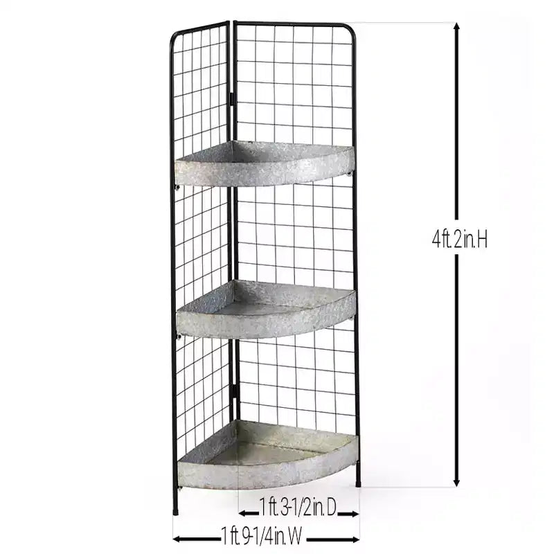 The Lakeside Collection 3-Tier Metal Corner Shelves