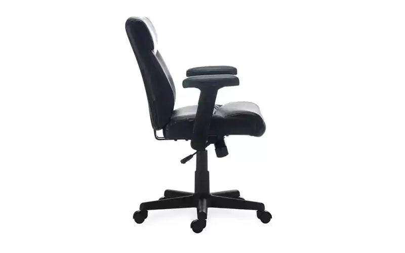 Alera Alera Harthope Leather Task Chair, Supports Up to 275 lb, Black Seat/Back, Black Base