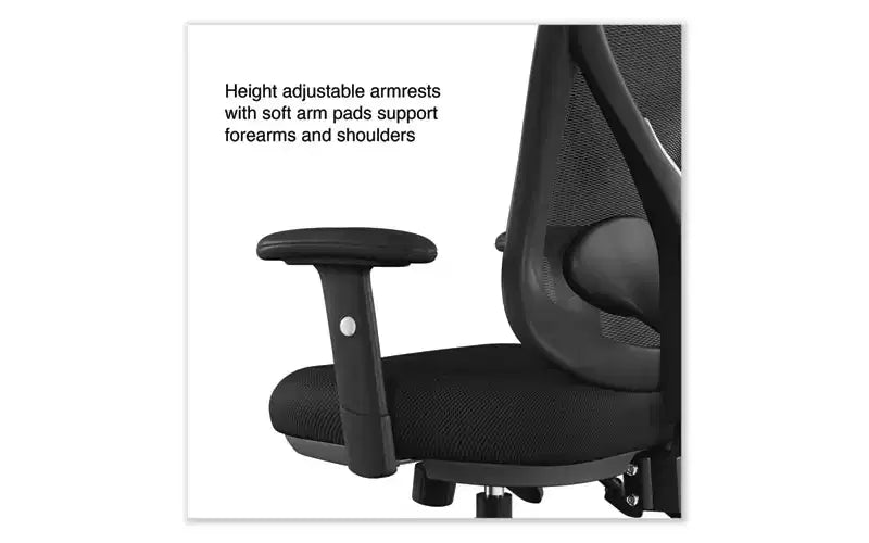 Alera Alera Aeson Series Multifunction Task Chair, Supports Up to 275 lb, 15 to 18.82 Seat Height, Black Seat/Back, Black Base