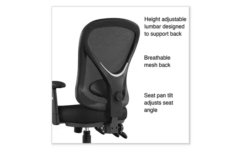 Alera Alera Aeson Series Multifunction Task Chair, Supports Up to 275 lb, 15 to 18.82 Seat Height, Black Seat/Back, Black Base