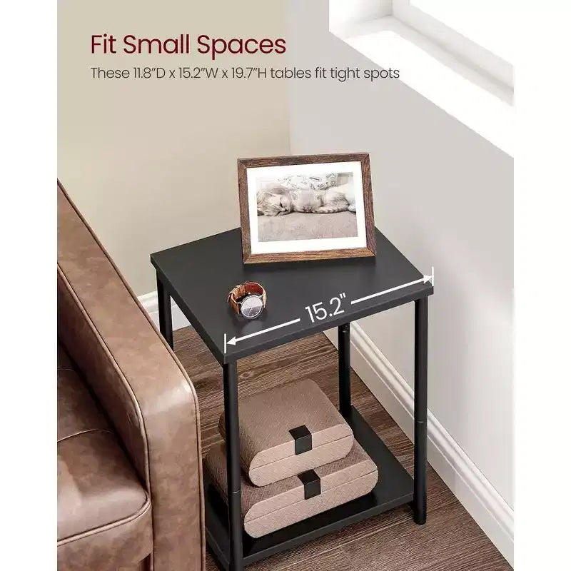 VASAGLE End Table Set of 2, Small Side Tables, Nightstand for Living Room, Bedroom, Office, Bathroom