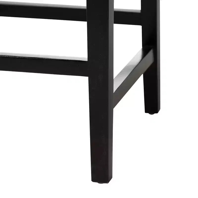 bali & pari Alise Tabouret de comptoir bohème moderne en acajou brun foncé et jonc de mer