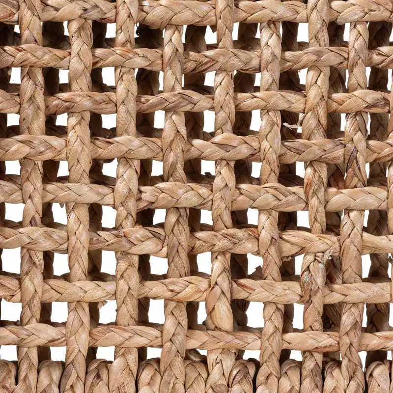 bali & pari Alise Tabouret de comptoir bohème moderne en acajou brun foncé et jonc de mer
