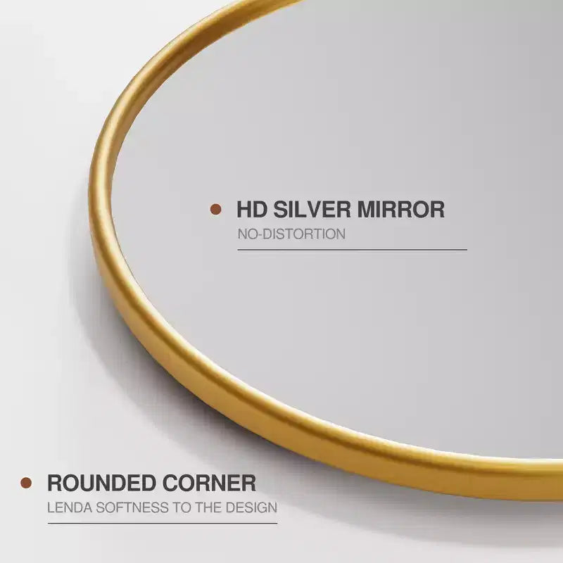Dovelina Arch Metal Framed Bathroom Vanity Pivot Mirror Hanging Mirror Set of 2