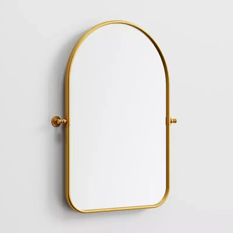 Dovelina Arch Metal Framed Bathroom Vanity Pivot Mirror Hanging Mirror Set of 2