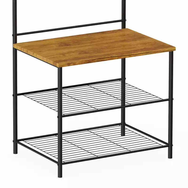 Hasting Home Entryway Bench with Coat Rack  Metal Hall Tree with Seat, Hooks, and Shoe Storage