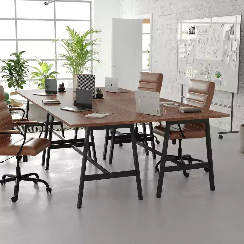 Flash Furniture Redmond Commercial 60x30 Conference Table with 1 Thick Double Sided Laminate Table Top with PVC Edging and Heavy Duty A-Frame Steel Base