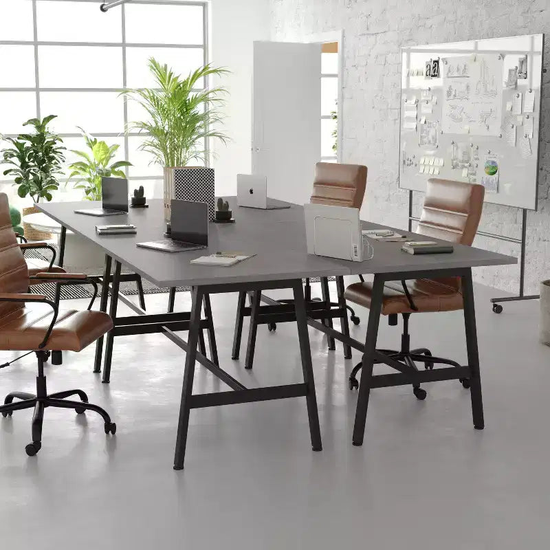 Flash Furniture Redmond Commercial 60x30 Conference Table with 1 Thick Double Sided Laminate Table Top with PVC Edging and Heavy Duty A-Frame Steel Base