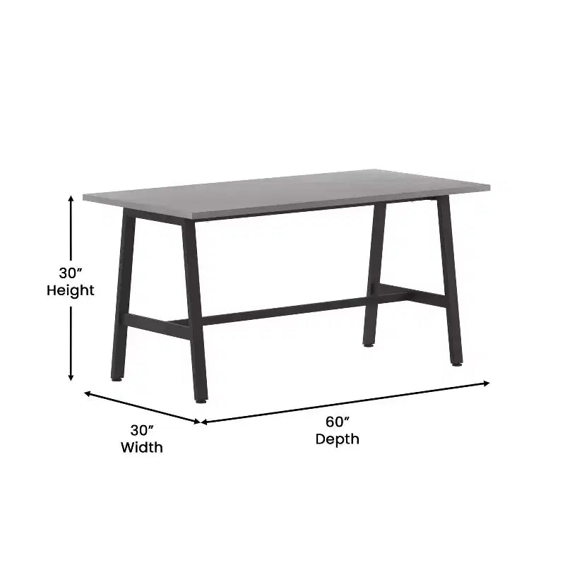 Flash Furniture Redmond Commercial 60x30 Conference Table with 1 Thick Double Sided Laminate Table Top with PVC Edging and Heavy Duty A-Frame Steel Base