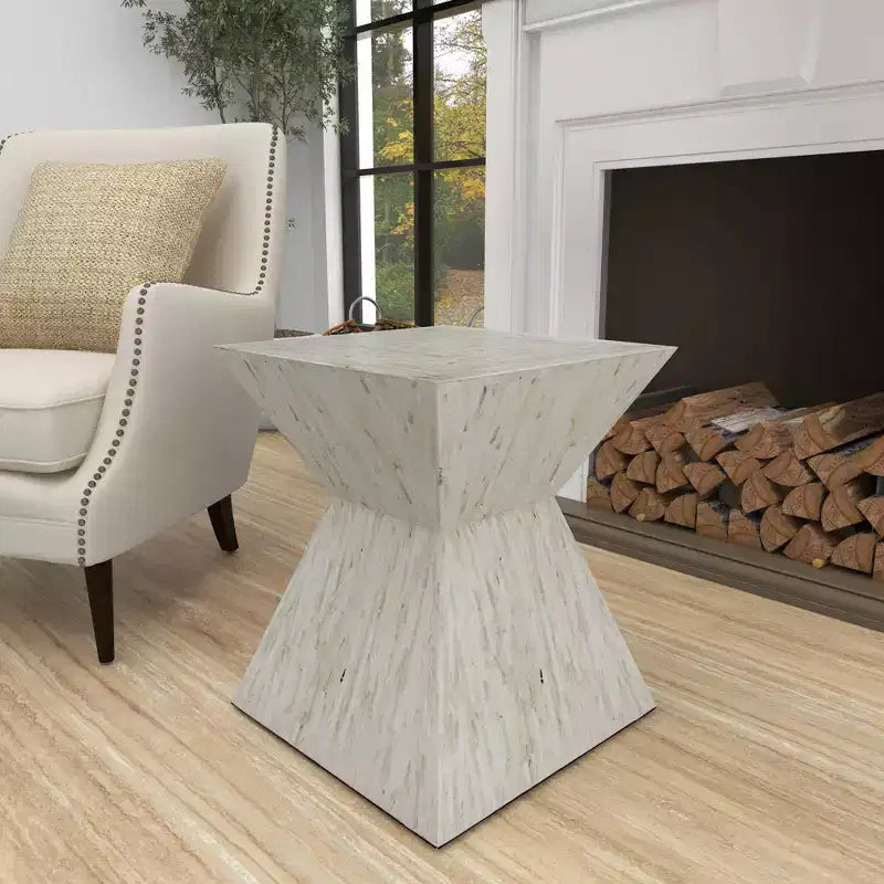 Contemporary Shell Inlaid Accent Table - Olivia & May