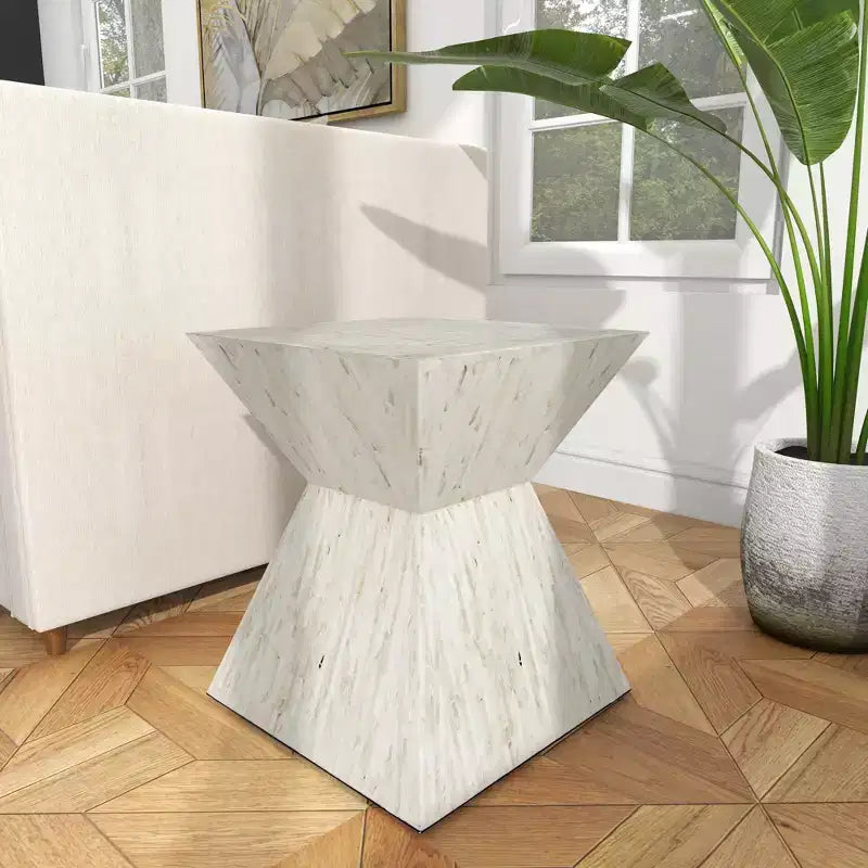 Contemporary Shell Inlaid Accent Table - Olivia & May
