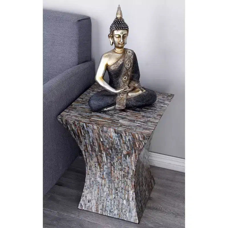 Contemporary Shell Inlaid Accent Table - Olivia & May