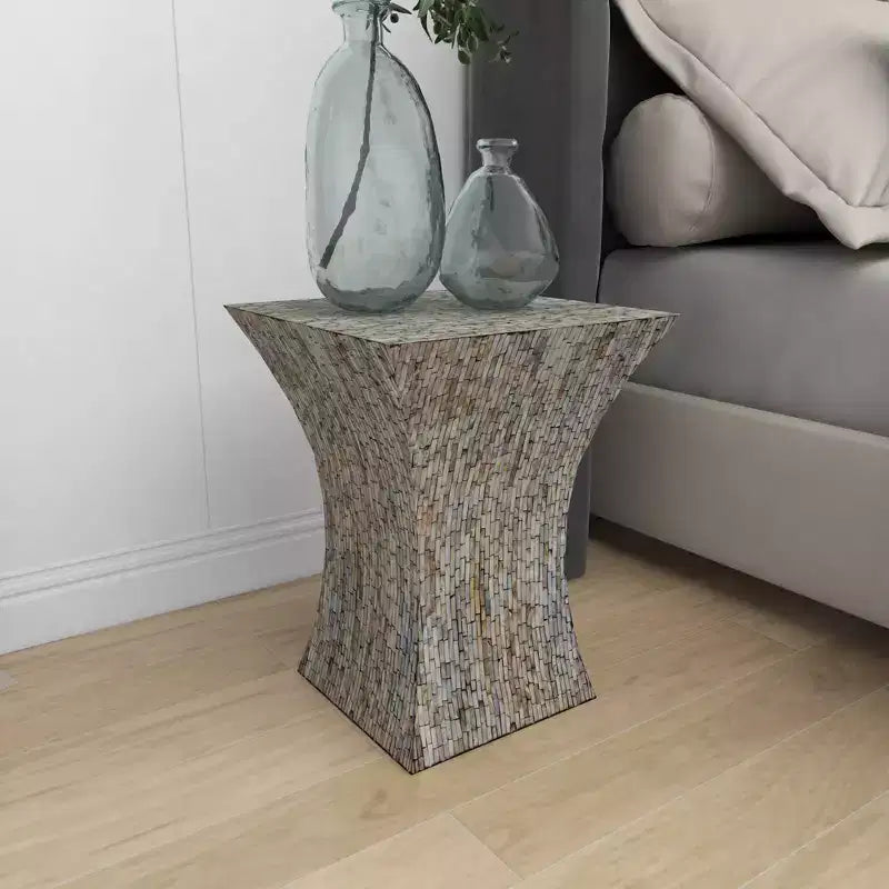 Contemporary Shell Inlaid Accent Table - Olivia & May