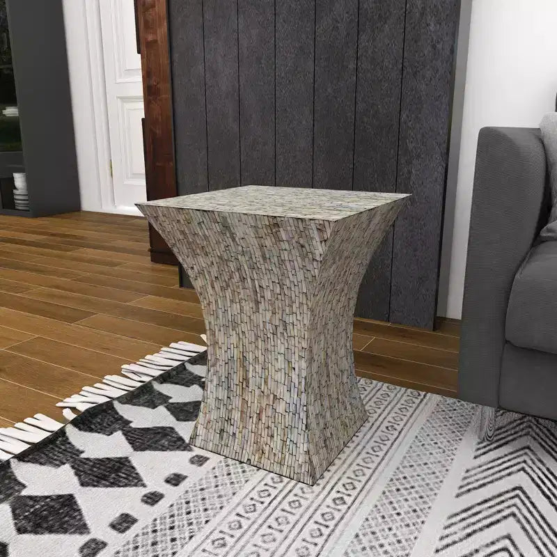 Contemporary Shell Inlaid Accent Table - Olivia & May