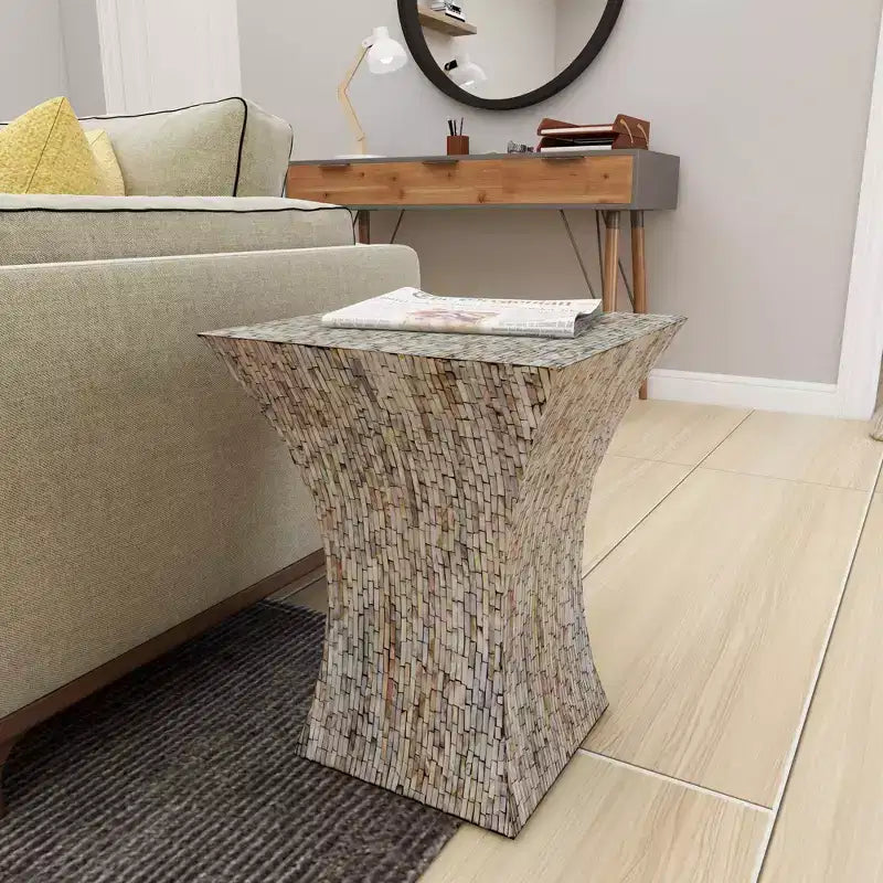 Contemporary Shell Inlaid Accent Table - Olivia & May
