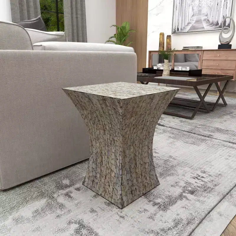Contemporary Shell Inlaid Accent Table - Olivia & May