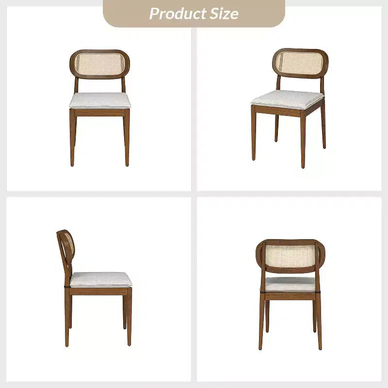 Hartmut Modern Ratten Dining Chair Set of 2 with Solid Wood Legs ART OF LIVING DESIGNS