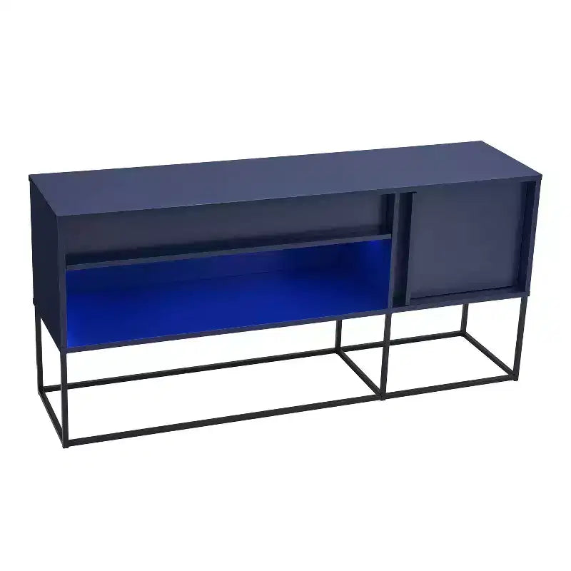 24/7 Shop At Home Tidehigh Modern 1 Drawer TV Stand for TVs up to 65 with Led Lights