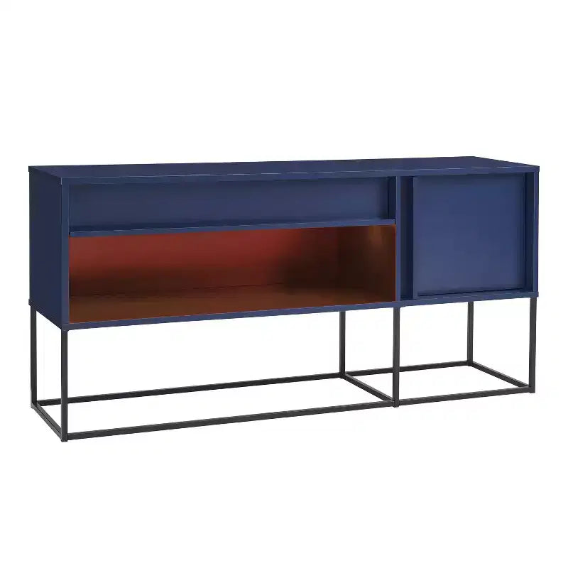 24/7 Shop At Home Tidehigh Modern 1 Drawer TV Stand for TVs up to 65 with Led Lights