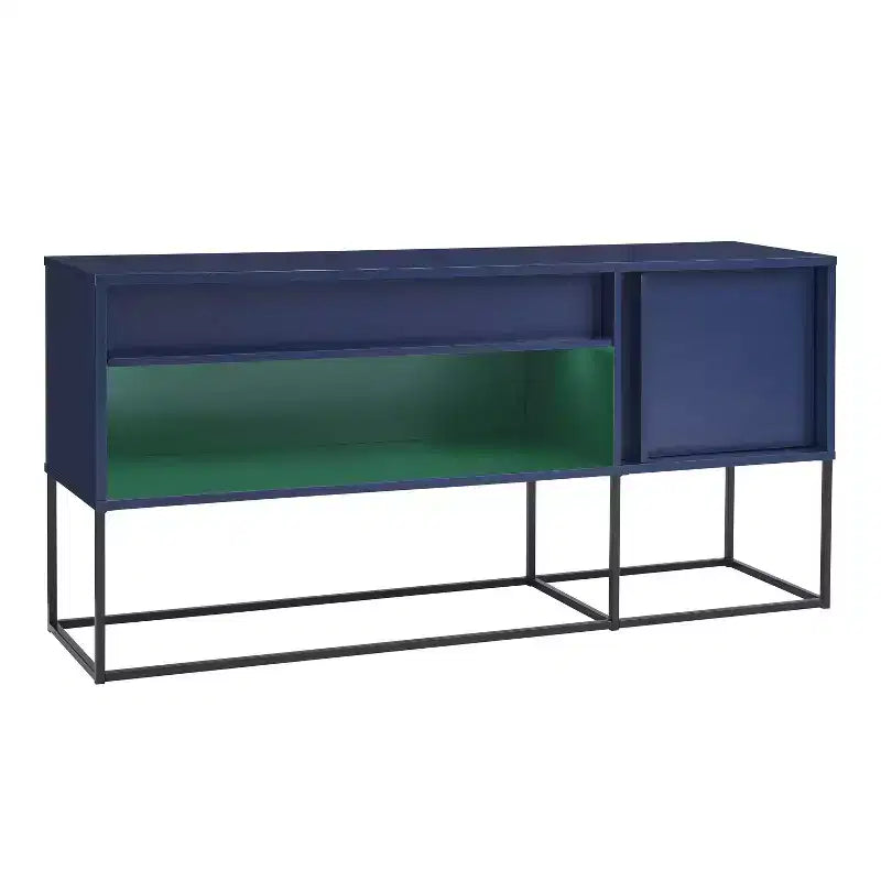 24/7 Shop At Home Tidehigh Modern 1 Drawer TV Stand for TVs up to 65 with Led Lights