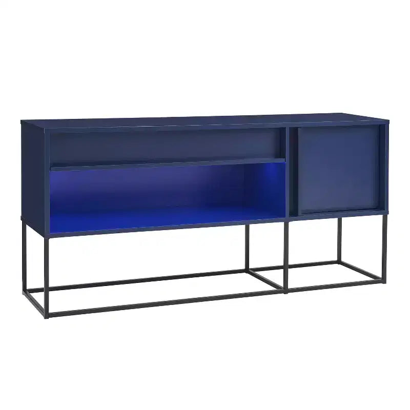 24/7 Shop At Home Tidehigh Modern 1 Drawer TV Stand for TVs up to 65 with Led Lights