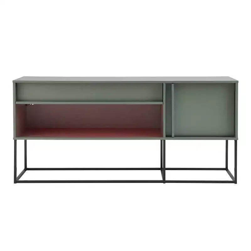 24/7 Shop At Home Tidehigh Modern 1 Drawer TV Stand for TVs up to 65 with Led Lights
