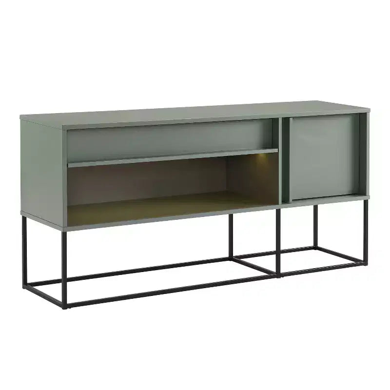 24/7 Shop At Home Tidehigh Modern 1 Drawer TV Stand for TVs up to 65 with Led Lights