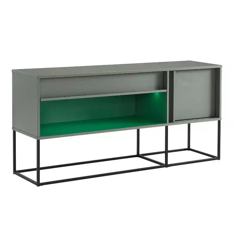 24/7 Shop At Home Tidehigh Modern 1 Drawer TV Stand for TVs up to 65 with Led Lights