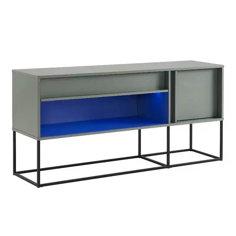 24/7 Shop At Home Tidehigh Modern 1 Drawer TV Stand for TVs up to 65 with Led Lights