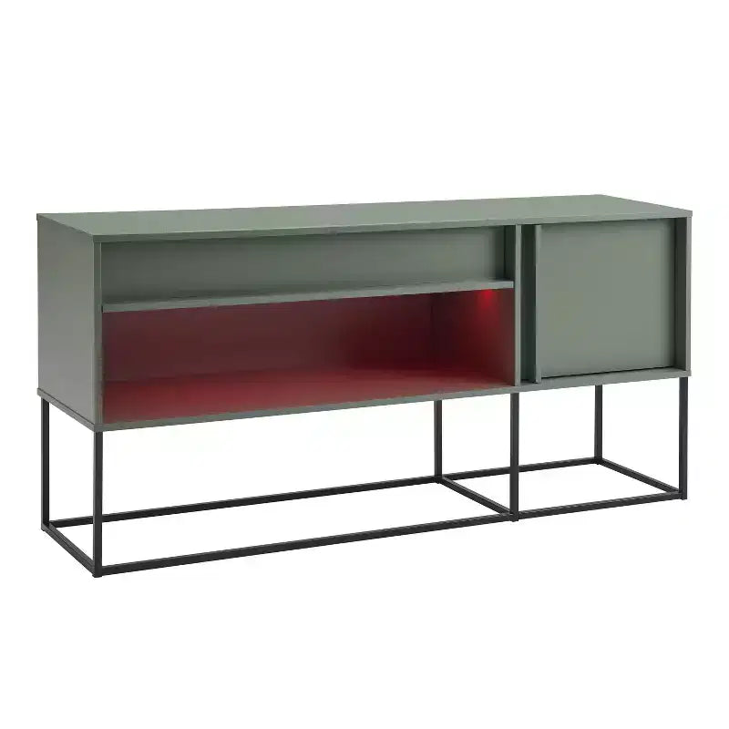 24/7 Shop At Home Tidehigh Modern 1 Drawer TV Stand for TVs up to 65 with Led Lights