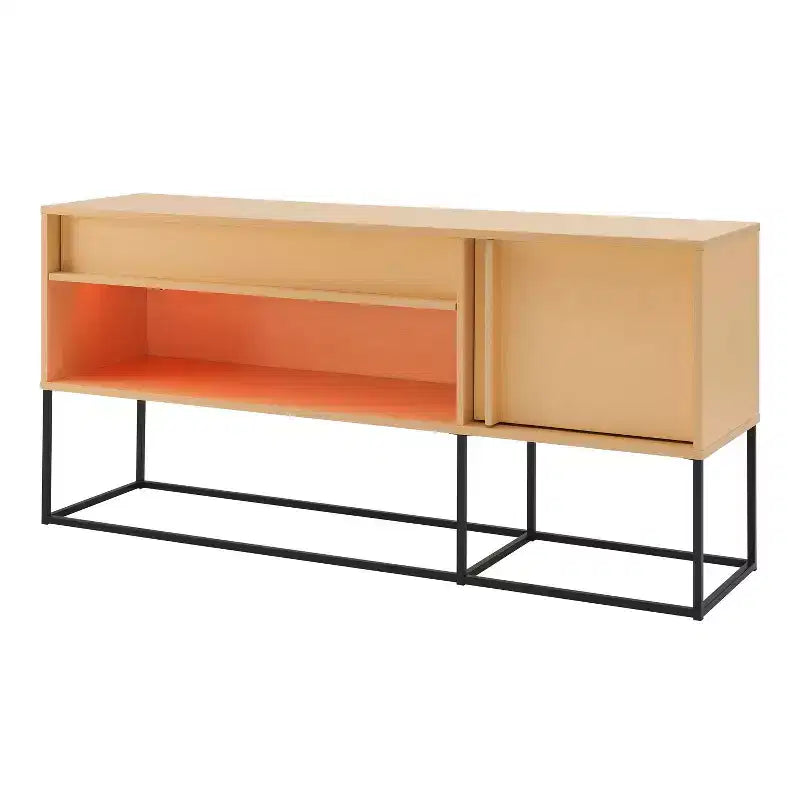 24/7 Shop At Home Tidehigh Modern 1 Drawer TV Stand for TVs up to 65 with Led Lights