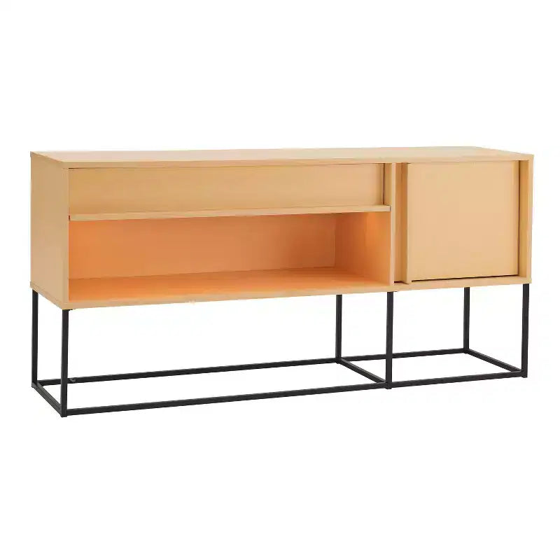 24/7 Shop At Home Tidehigh Modern 1 Drawer TV Stand for TVs up to 65 with Led Lights