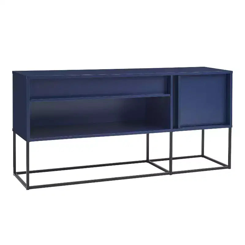 24/7 Shop At Home Tidehigh Modern 1 Drawer TV Stand for TVs up to 65 with Led Lights