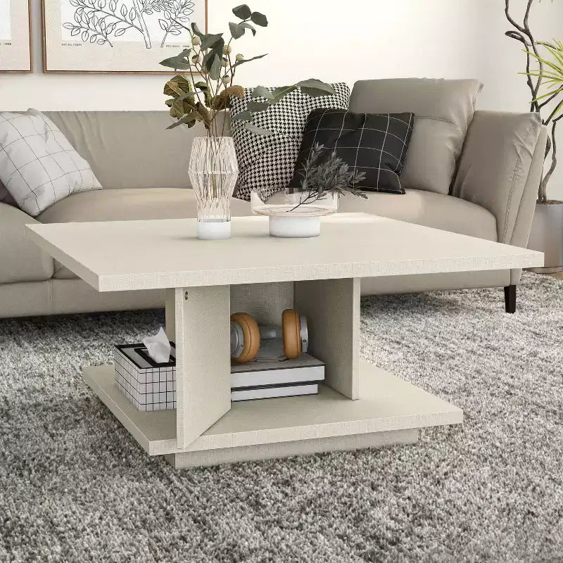 24/7 Shop At Home Traci 31 Contemporary Square Coffee Table with Hidden Storage