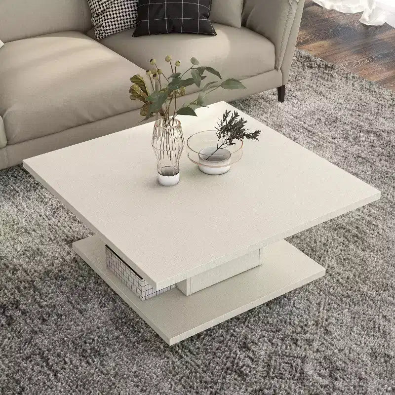 24/7 Shop At Home Traci 31 Contemporary Square Coffee Table with Hidden Storage