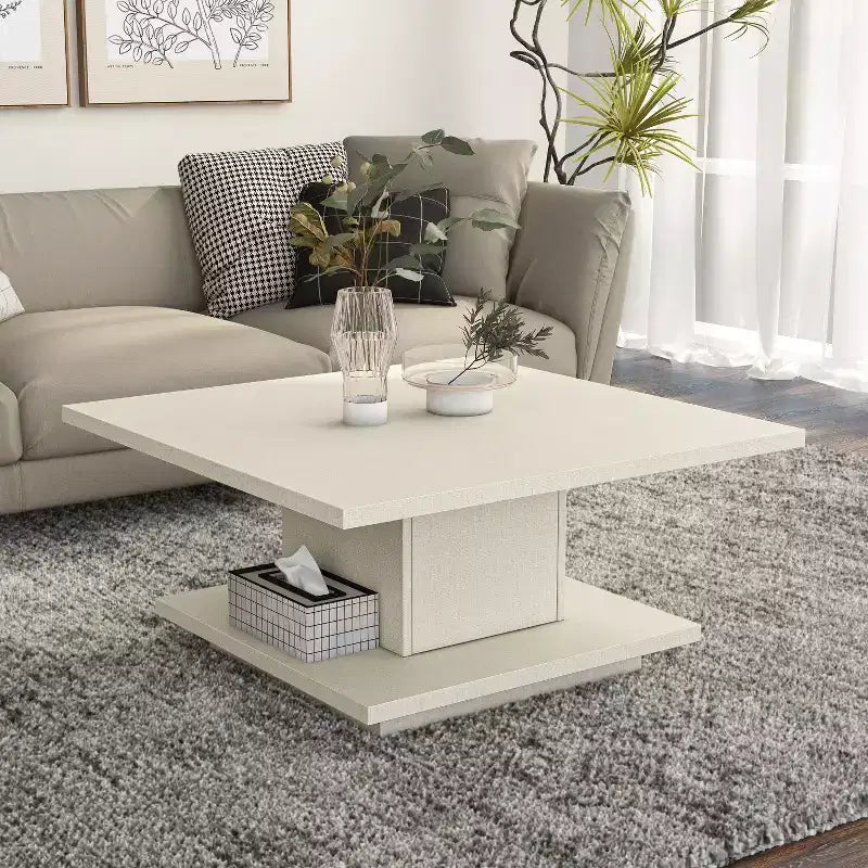 24/7 Shop At Home Traci 31 Contemporary Square Coffee Table with Hidden Storage