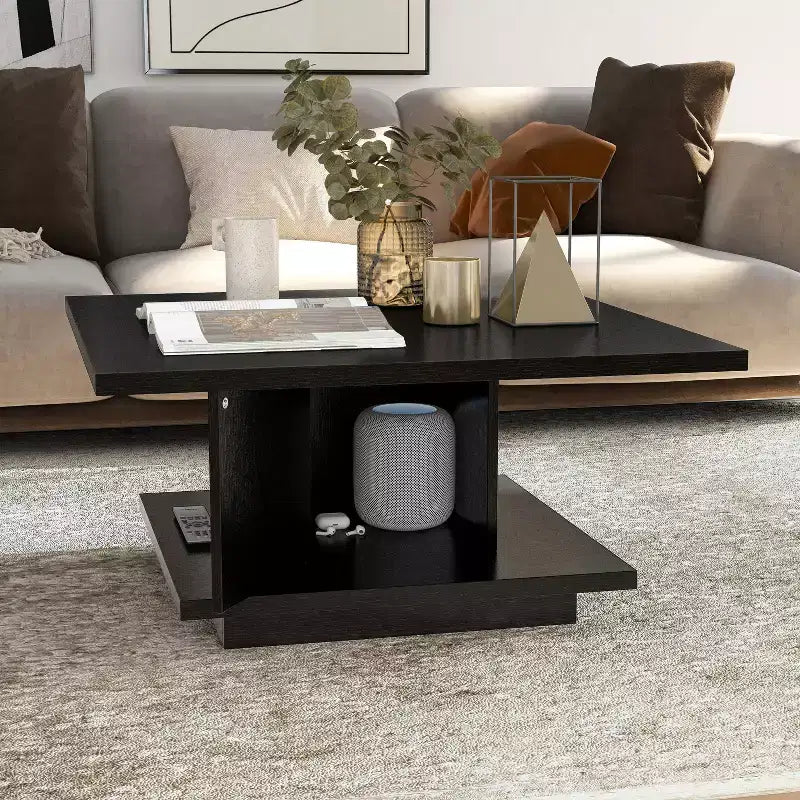 24/7 Shop At Home Traci 31 Contemporary Square Coffee Table with Hidden Storage