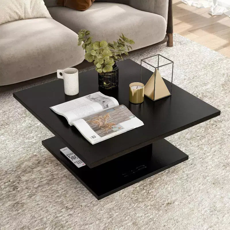 24/7 Shop At Home Traci 31 Contemporary Square Coffee Table with Hidden Storage