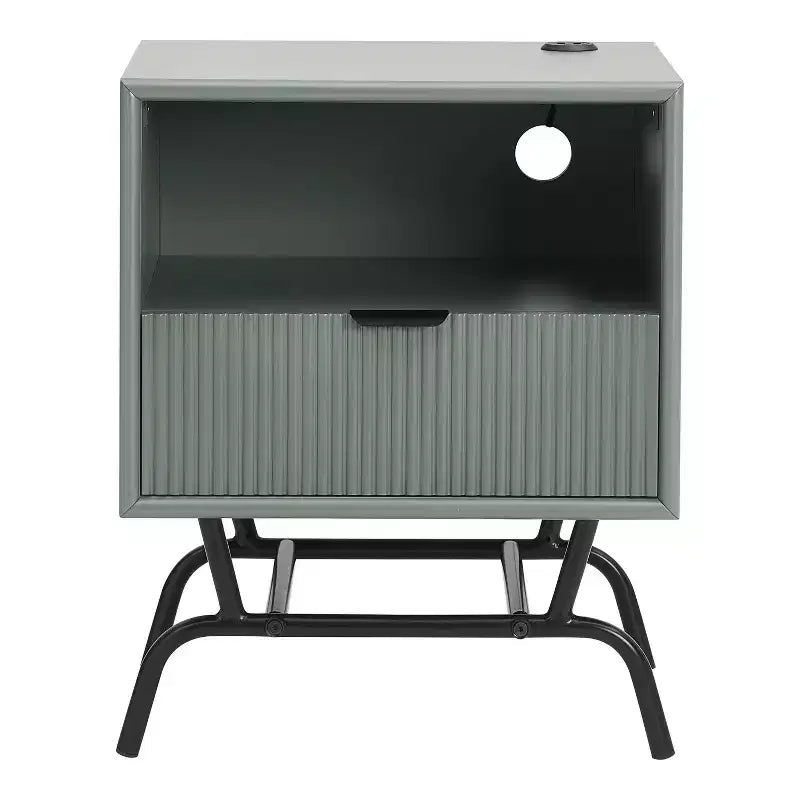24/7 Shop At Home 18 Meadowgrove Table d'appoint moderne 1 tiroir avec ports USB et étagère