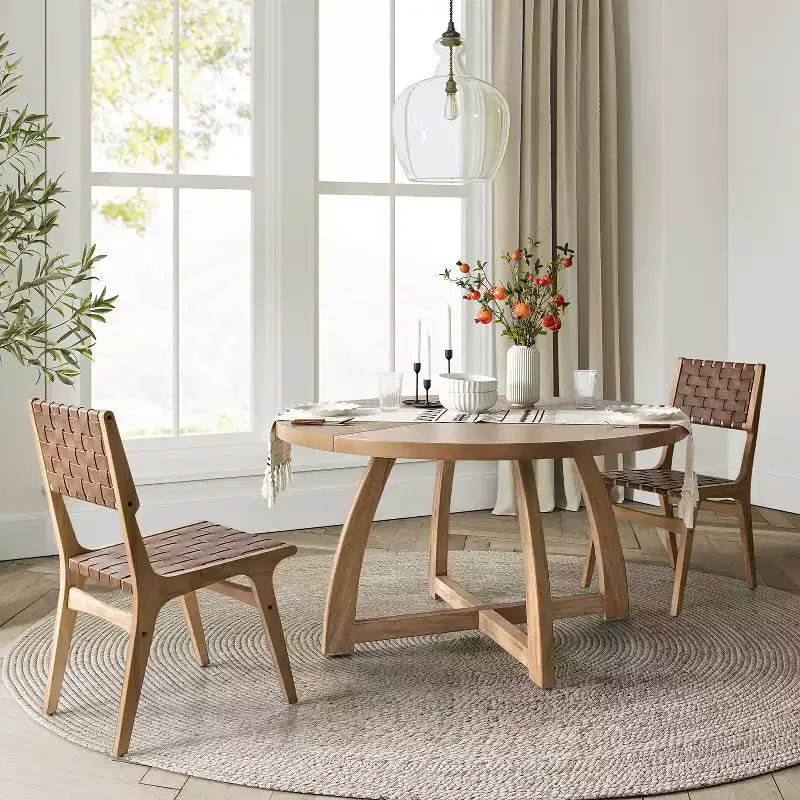 Nicola 54 Mid-century Modern Solid Wood Round Dining Table|HULALA HOME