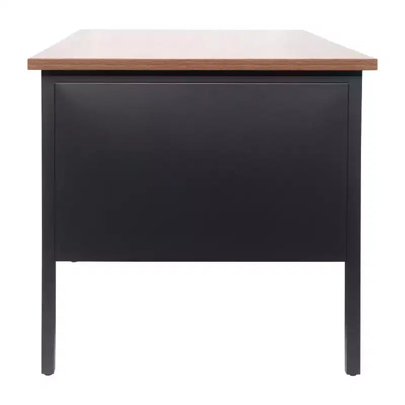 Flash Furniture Cambridge Commercial Grade Single Pedestal Desk with Locking Drawers and Metal Frame