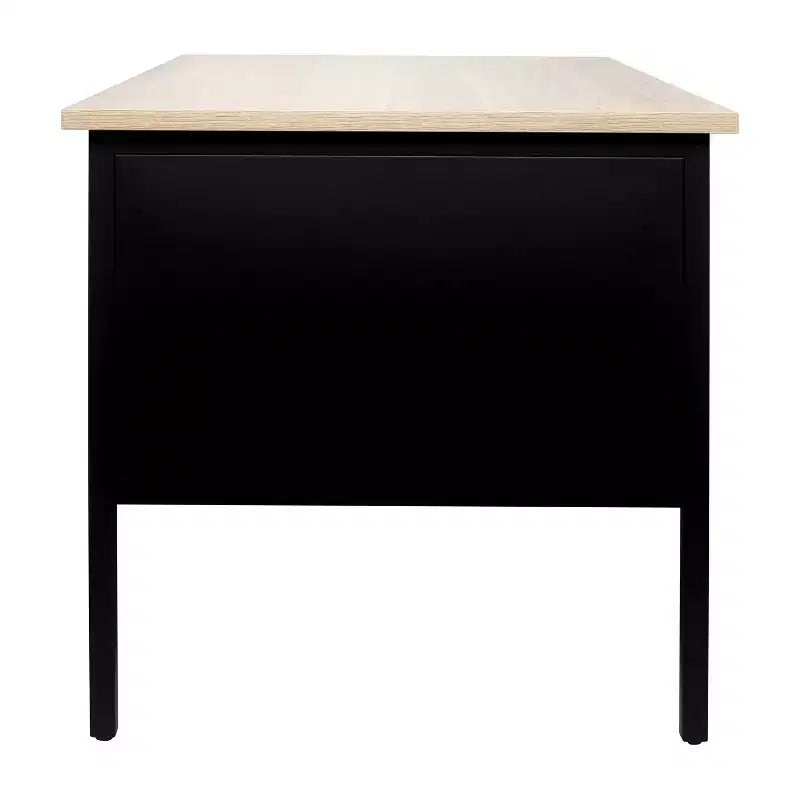 Flash Furniture Cambridge Commercial Grade Single Pedestal Desk with Locking Drawers and Metal Frame