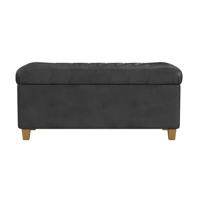 Ainsley Button Tufted Storage Bench Faux Leather - HomePop